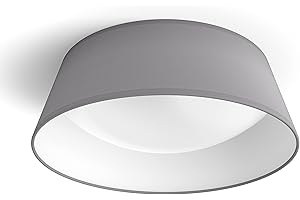 Philips Lighting 77737100, Lampada da Soffitto LED Dawn, Equivalente a 14W, 30K, Luce Bianca Calda, Non Dimmerabile, Grigio