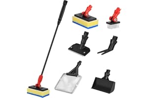 hygger Zestaw do czyszczenia akwarium, 6 w 1, narzędzia czyszczące ze skrobakiem do czyszczenia szyb, gąbką do szkła, szczotką do rur, szczotka do grawerowania do akwarium (M)
