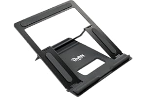 Donkey pc - Soporte portátil Ajustable en 3 Posiciones. Ordenador Soporte para Macbook Pro Air, Lenovo y Otros 10-17” de tamaño, Aluminio Negro y engomado. Base para portátil.