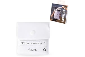 Fisura – Kieszonkowa popielniczka "i will quit”. Praktyczny przenośny pojemnik na popiół idealny do auta, pleneru i wyjazdów. Stylowy, wielokrotnego użytku. 8 x 8 cm.