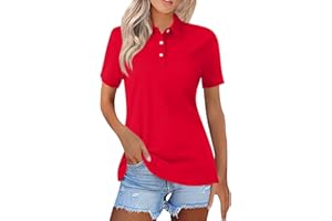 BORTGYUI Poloshirt Damen Kurzarm Polohemd Schnelltrocknend Golf Tennis Shirts Leicht Sport T-Shirts Sommer Tops Atmungsaktiv Fitness Laufshirts mit 1/4 Knopfleiste