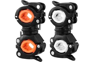 QWORK 2 Pièces Pince À Vélo Lampe De Poche, Rotatif À 360 Degrés, Support De Lumière De Vélo, Support De Lampe De Poche De Vélo, 2 Couleurs
