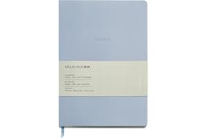 Miquelrius - Cuaderno A5 de notas (148 x 210 mm), Interior punteado, 64 hojas blancas de 100 g/m², Cubierta de cartón forrado, Estilo bullet journal con páginas punteadas (dots), Color azul