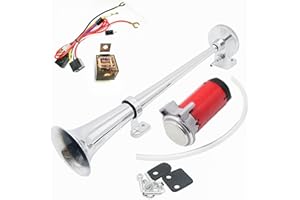 DHUILE YIYIDA de Voiture Corne 150db Air Horn Enceinte de Voiture Chromé 430 mm Zinc Unique Trompette Truck électrique Corne Compresseur n'importe Quel 12 V Véhicules Lorrys camions Trains Bateaux