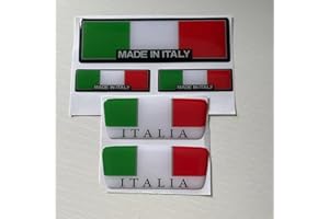 ETIE Un set di adesivi con bandiera italiana, per casco da moto, auto, stemma per auto (5 pezzi)