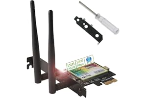 ‎UBIT Ubit WiFi 6E AX210 PCIE WiFi Karte Erweitert auf 6GHz (6GHz/5GHz/2.4GHz), Bis zu 5400Mbps, BT5.2, OFDMA, MU-MIMO, Ultra-Niedrige Latenz, Nur Win 10/11 64bit Unterstützung