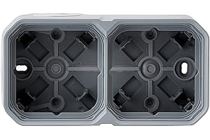 Legrand - Boitier étanche Plexo 2 postes pour montage apparent horizontal ou vertical équipé de 4 embouts souples finition gris