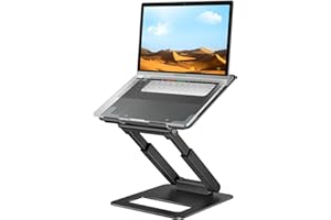 tounee Supporto PC Portatile, Siediti for Stare In Piedi Supporto Laptop Ergonomico Regolabile, Supporto Notebook Laptop Computer Stand Compatibile con MacBook Air Pro Tutti i Laptop da 10-17"-Nero