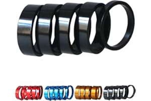 GANOPPER 1 1/8" Potence de guidon Spacer Set en alliage d'aluminium Entretoises de vélo Noir, Rouge, Bleu, Jaune