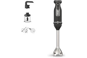 Ninja Foodi Batidora de mano 3 en 1, 850 W, 2 velocidades de batido y 5 velocidades de mezclado para picar, mezclar, amasar, batir y más, piezas aptas para lavavajillas, en negro, CI100EU