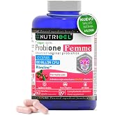 Flora Intima Women's Probiotics - 100 Billion CFU/Day - 10 Bacterial Strains + American Red Blueberry + Vitamin B12 - Patente