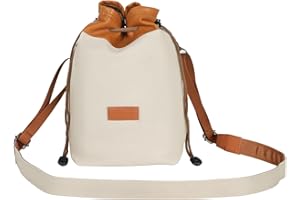 TARION Torba na obiektyw z paskiem do noszenia, torba na obiektyw z płótna PU ze skóry PU, wyściełana torba na aparat fotograficzny DSLR, żółty, l, torba na ramię