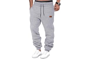 NEMXCE Jogginghose Herren Baumwolle Trainingshose Freizeithose Sporthose Herren Lang Sweatpants mit 3 Taschen