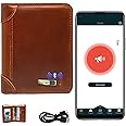 Smart LB Smart Anti-Lost Wallet with Alarm, Bluetooth, Position Record (via Phone GPS), Cowhide Leather Purse Retro Style (Brown, Vertical)