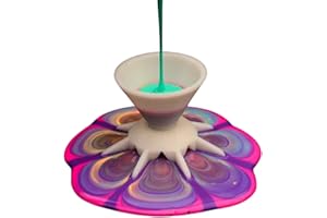 Niktule Gobelet divisé pour Verser la Couleur, Mini Entonnoir avec 7 Pieds, gobelet divisé pour Verser la Peinture Acrylique, Peinture, Motif Floral, réutilisable