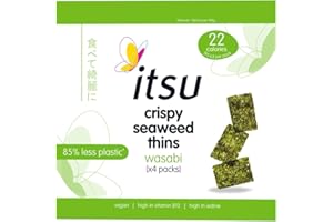 itsu Crispy Seaweed Thins Wasabi, 4 x 5g