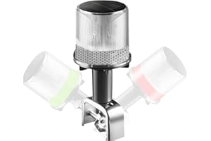 CLOUD FIRE Luce di navigazione per barca, 360°, luce solare da 0,5 nm IP67, impermeabile per pescatori, barche, luci a LED a tre colori, bianco, verde, rosso lampeggiante