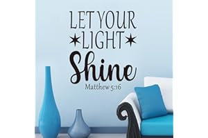 ANFIGURE Inspirational Quotes Wall Stickers for Office: Motivational Gym School Classroom Garage Bedroom Vinyl Art Wall Decals - Let Your Light Shine 15" X 18"