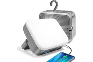 BICMTE LED Camping Lantern Light Lamp Flashlight 6000mAh 1000LM Portable Rechargeable with Magnet Power Bank 4 Light Modes Waterproof for Tent Emergency Survival Kits Hiking Fishing Home (Dark Grey)