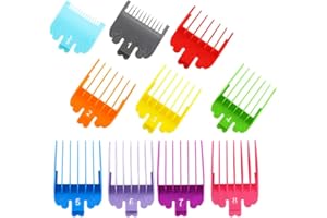 LATTCURE 10 pettini colorati per tagliacapelli, pettini guida, accessori per taglio capelli, pettini di ricambio da attaccare al tagliacapelli, compatibili con tagliacapelli e pettini Wahl