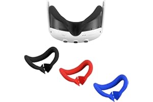 Baomaeyea 3 almohadillas de silicona VR para Meta Quest 3, funda de silicona VR compatible con auriculares Meta Quest 3 VR, a prueba de sudor, a prueba de luz, accesorios de realidad virtual (negro,