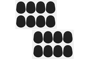 INSPUTOL Lot de 16 coussinets pour bec de saxophone alto ténor et clarinette, patchs ovales en caoutchouc, noir - 0,5 mm