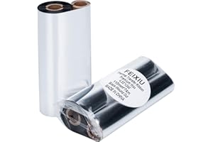 FEIXIU Thermo-Transferband, 110 mm x 74 m, 1 Rolle, Harz-verstärktes Wachs, 1,27 cm Kern-Barcode-Band für Etikett, Tag-Barcode-Druck für Zebra TEC, GC420t GK420t GX420t TLP2442 TLP2844