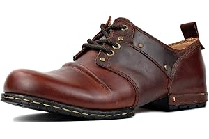 COWSDELLA Stivali da uomo in pelle con suola in gomma Stivali da Moto da Motociclista Cowboy Moda Classica Chukka Stivaletti Classico CD-6015-1