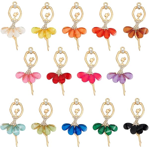 16 Ciondoli A Forma Di Scarpetta Da Ballerina Con Cristalli - 8 Colori - Per Orecchini, Bracciali, Collane Fai Da Te - Airssory
