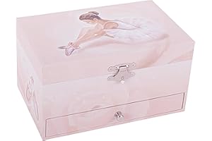 Trousselier 6260974 Schmuckschatulle für Kinder, Ballerina, Spieluhr mit tanzender Figur und Musik, nachtleuchtend