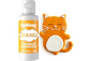 SIGWONG Colorant Alimentaire Liquide, 50ml Concentré Colorant Peinture Alimentaire Pour Gâteau, Cuisson, Décoration, Glaçage - Colorants Alimentaires Pour Biscuits - Orange