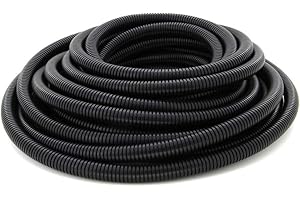 Othmro Tuyau flexible ondulé en polypropylène Noir 17 mm x 5 m AD21.2