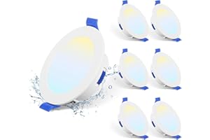 ‎CLOKSH LED Einbaustrahler 230V Flach Dimmbar LED Spots 5W IP44 Bad Einbauleuchten Deckenspots Deckenstrahler, Warmweiß 3000K Neutralweiß 4000K Kaltweiß 6000K Einbauspots für Badezimmer Küche Wohnzimmer