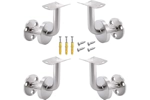 YouYuer 4PCS Supporti per Corrimano a Parete Acciaio Inossidabile Staffa Corrimano per Ringhiere di Scale Supporto Corrimano con Viti di Fissaggi per Barra di Supporto Corridoio Corrimano da Parete