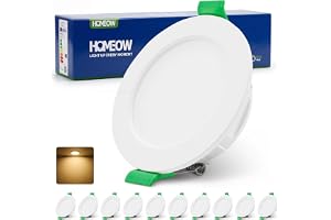 HOMEOW Infälld LED-spotlight badrum 4 W 220 V extra platt hål 55 mm - 68 mm, varmvit 2700k IP44 för sovrum, kök, tak set med