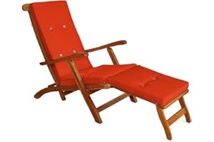 Detex® Cuscino Imbottito per Lettino Prensidole Effetto Lino Coprisdraio Imbottitura Sdraio Cuscini per Lettino da Giardino Materassino per Lettini