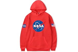 YIMIAO Mujer NASA Sudadera con Capucha Pullover Hombre Sweatshirt Unisex Hoodie