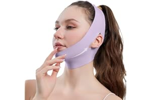 XBFOCNH Fascia Viso Lifting,Doppio Mento Maschera,Fascia per il lifting del viso,fascia mento lifting,per viso rassodante,Può essere utilizzato in qualsiasi momento,Viola