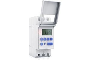 DIFCUL Timer digitale, Timer settimanale digitale con display LCD, montaggio su guida DIN, 16 programmi di commutazione, 168 ore(220V)