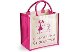 60 Second Makeover Limited Medium Jute Bag I'm Going To Be A Grandma Pink Bag New Mum