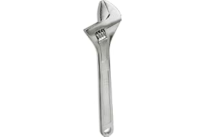 VTOOLS 12 Inch Carbon Steel Adjustable Wrench, Extra Wide Jaw Opening,Heat Treated Chrome Plated Drop Forged, VT2176