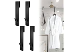 PlsMupn 4 Pezzi Ganci Estesi per Porta Della Doccia, Gancio per Accappatoio in Acciaio Inossidabile, Ganci per Porta Doccia, per Vetri di Spessore 6-12 mm, per Accappatoi e Asciugamani