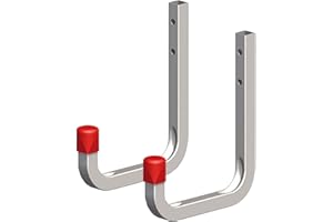 SECOTEC 2 x Universalhaken verzinkt 80 x 120 mm Belastbarkeit 45 kg Garagenhaken Werstatthaken