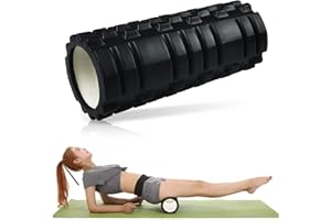 Brevanza rouleau de mousse, rouleau de massage musculaire, rouleau pilates pour la tension musculaire, rouleau de gym favorise la circulation sanguine, rouleau de fitness Soulager la Douleur, para el