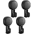 TAILI Bathroom Suction Hooks Black with Vacuum Suction Cups No Drilling Reusable Shower Towel Hooks 4 Pack Waterproof Heavy Duty Removable Hanger for Shower, Wall, Kitchen, Towel, Robe