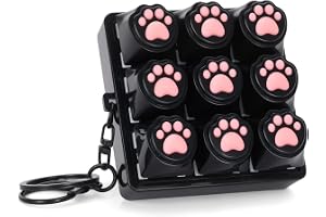 Tazuxetuqe Kattunge tass tangentbord fidgetleksak för vuxna, tangentbord fidget klicker nyckelring med klickljud för kontor m