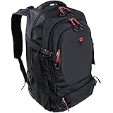 Amazon Brand – Eono 32L Waterproof Black Backpack For Outdoor Sport Work School Travel Laptop Multi-pocket Unisex
