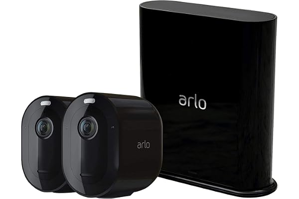 Arlo Pro 3 Camera Surveillance WiFi Exterieure Sans Fil, Pack De 2 Caméras, 2K HDR, 160° Vision Nocturne, Sirène, Détection De Mouvement, Audio Bidirectionnel, Essai Arlo Secure inclus, Noir