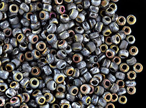 10gr (approx. 1550 pcs) 11/0 (1,8-2,2mm) Czech Round Seed Beads with the unique etched finish, Etched Crystal Marea
