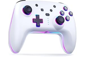 RivalPlay Switch Controller, Compatible with Switch 2/Lite/OLED/mit Cooler RGB-Beleuchtung, 2 Makro-Tasten, Bewegungssensor, Einstellbarer Turbo-Funktion und Vibration, 800mAh Akku
